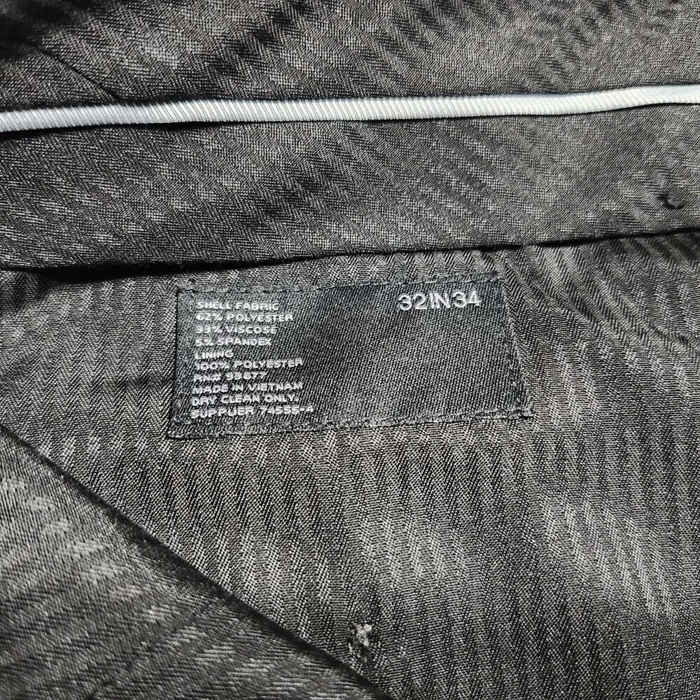J. Ferrar Men's Black Tuxedo Slim Fit Dress Pants W/ Satin Striped - Size 32x34